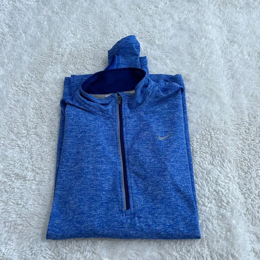 Nike Fit Dry Womens M Blue Running Quarter Zip Workout Athleisure Preppy Casual - Picture 1 of 7